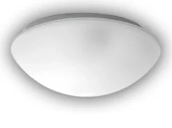 Deckenleuchte / Deckenschale rund, Glas Weiß mit Klarrand, Ø 35cm
