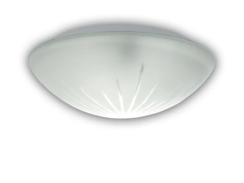Deckenleuchte / Deckenschale rund, Schliffglas Weiß, Ø 30cm