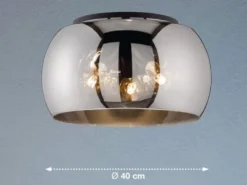 Deckenleuchte DIMA rund aus Rauchglas Industrial, Ø 40cm