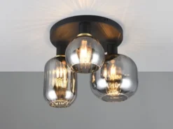Deckenleuchte DIVA 3-flammig mit Glasschirmen Chrom bedampft, Ø 39cm