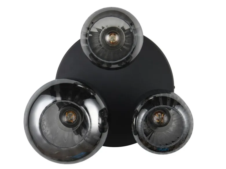 Deckenleuchte DIVA 3-flammig mit Glasschirmen Chrom bedampft, Ø 39cm