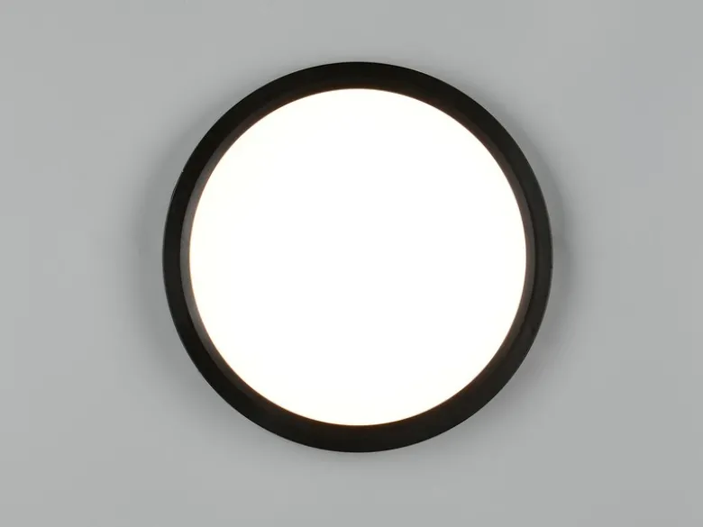 Deckenleuchte DRACO Schwarz ultraflach LED dimmbar & Lichtfarbe einstellbar 23cm