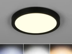 Deckenleuchte DRACO Schwarz ultraflach LED dimmbar & Lichtfarbe einstellbar 23cm