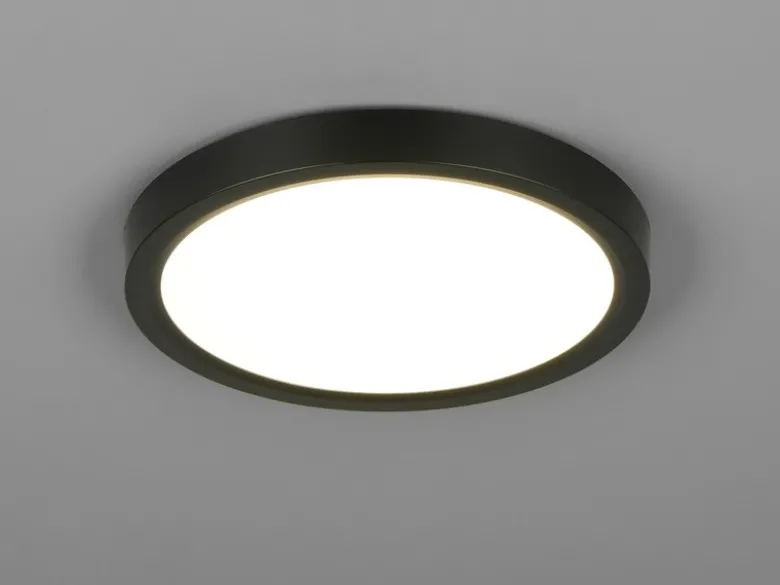 Deckenleuchte DRACO Schwarz ultraflach LED dimmbar & Lichtfarbe einstellbar 23cm