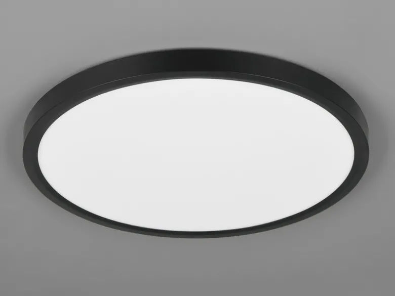 Deckenleuchte DRACO Schwarz ultraflach LED dimmbar & Lichtfarbe einstellbar 40cm
