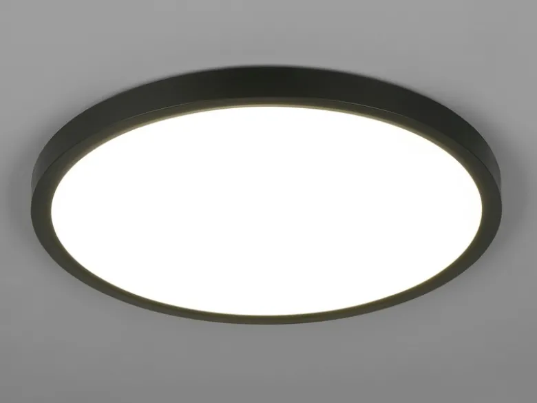 Deckenleuchte DRACO Schwarz ultraflach LED dimmbar & Lichtfarbe einstellbar 40cm