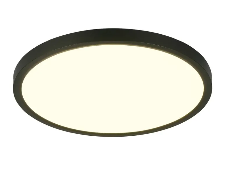 Deckenleuchte DRACO Schwarz ultraflach LED dimmbar & Lichtfarbe einstellbar 40cm