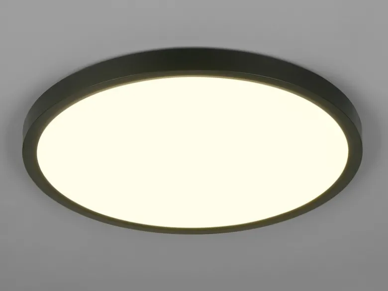 Deckenleuchte DRACO Schwarz ultraflach LED dimmbar & Lichtfarbe einstellbar 40cm