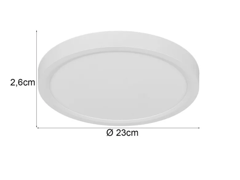 Deckenleuchte DRACO Weiß ultraflach LED dimmbar & Lichtfarbe einstellbar Ø 23cm