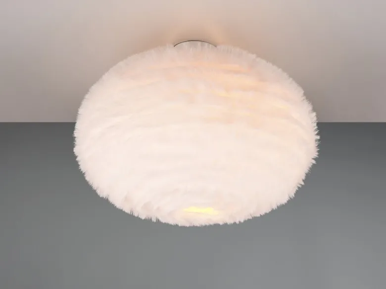 Deckenleuchte FURRY mit Kugel Lampenschirm aus Plüsch, Ø 50cm