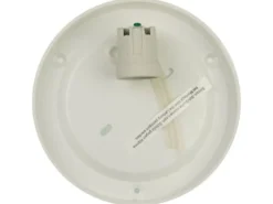Deckenleuchte, Glas Weiß mit Klarrand, Dekorring Messing poliert, Ø 30cm