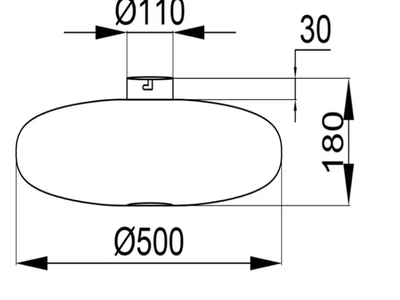 Deckenleuchte JOHANN Gitter Lampenschirm Metall in Schwarz, Ø 50cm