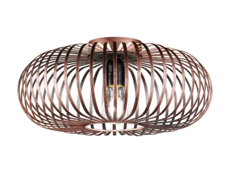 Deckenleuchte JOHANN Gitter Lampenschirm Metall Kupfer antik Ø 40cm