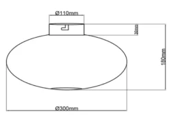 Deckenleuchte JOHANN Gitter Lampenschirm Metall in Schwarz, Ø 30cm
