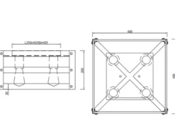 Deckenleuchte KHAN mit Echtholz Lampenschirm im Vintage Style, Quadrat 40cm