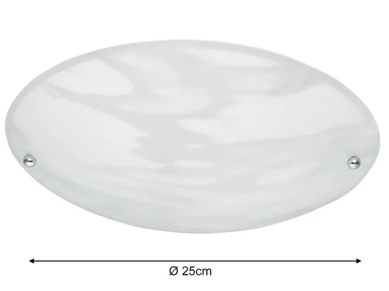 Deckenleuchte LANA mit Glas Lampenschirm Weiß Alabaster, Ø 25cm