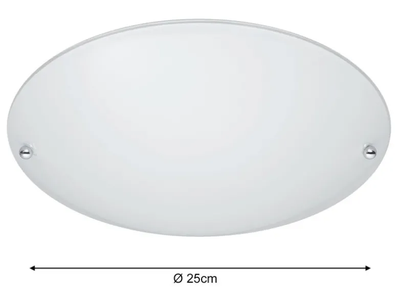 Deckenleuchte LANA mit Glas Lampenschirm Weiß matt, Ø 25cm