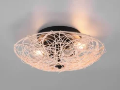Deckenleuchte LOVIS Rattan Geflecht Natur im Boho Stil, Ø 40cm