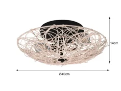 Deckenleuchte LOVIS Rattan Geflecht Natur im Boho Stil, Ø 40cm