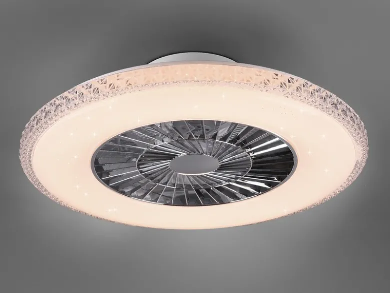 Deckenleuchte mit Ventilator dimmbar Fernbedienung & Wandhalterung Ø60cm