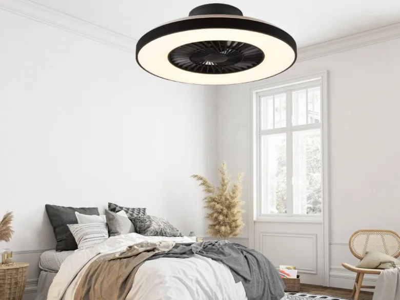 Deckenleuchte mit Ventilator HALMSTAD Fernbedienung & Nachtlicht Ø 59cm