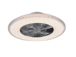 Deckenleuchte mit Ventilator HARSTADT mit Fernbedienung, Kristallrand Ø 60cm