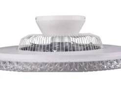 Deckenleuchte mit Ventilator HARSTADT mit Fernbedienung, Kristallrand Ø 60cm
