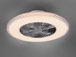 Deckenleuchte mit Ventilator HARSTADT mit Fernbedienung, Kristallrand Ø 60cm