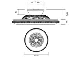 Deckenleuchte mit Ventilator HARSTADT mit Fernbedienung, Kristallrand Ø 60cm