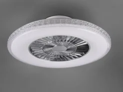Deckenleuchte mit Ventilator HARSTADT mit Fernbedienung, Kristallrand Ø 60cm