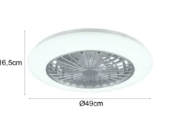 Deckenleuchte mit Ventilator STRALSUND Fernbedienung & Farbwechsel, Ø 50cm