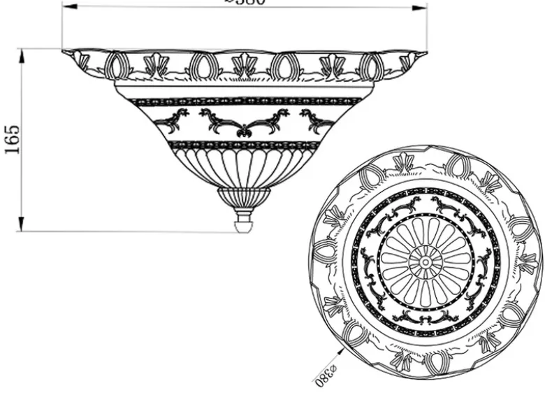 Deckenleuchte RUSTICA im Landhausstil Rostoptik mit Glasschirm Weiß Ø 38cm