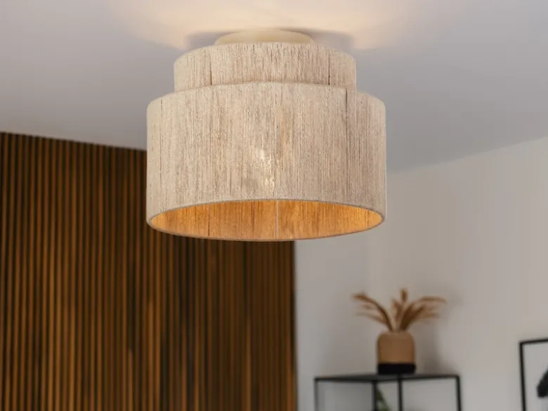 Deckenleuchte SMILLA aus Jute Natur im Boho Stil, Ø 30cm