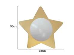 Deckenleuchte Stern fürs Kinderzimmer mit Holz in Gold, Ø 53cm & E27 LED
