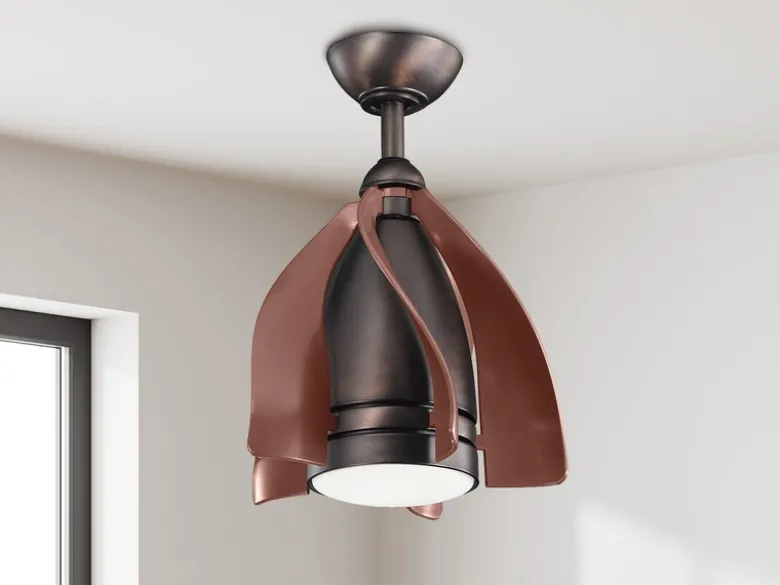 Deckenleuchte TERNA mit Ventilator und Fernbedienung höhenverstellbar, Ø 38cm