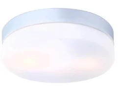 Deckenleuchte VRANOS fürs Bad, IP44, Aluminium silber, Abdeckung opal, Ø 24cm
