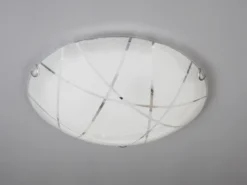 Deckenschale SANDRINA Glas Lampenschirm mit Streifendekor Ø 40cm