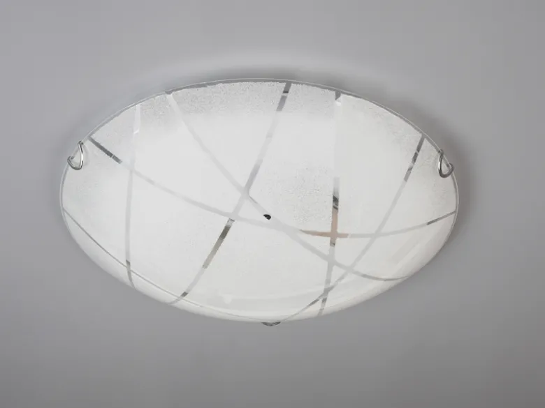 Deckenschale SANDRINA Glas Lampenschirm mit Streifendekor Ø 40cm