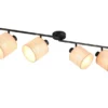 Deckenstrahler AIMEE 4-flammig mit Lampenschirmen aus Bast, Breite 87cm