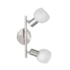 Deckenstrahler ANTIBES 2 flammig Silber/Chrom Glas Alabaster, Breite 27cm