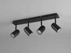 Deckenstrahler Badezimmerlampe ANGELO Schwarz 4-flammig, Breite 52cm