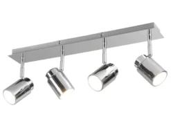 Deckenstrahler Badezimmerlampe ANGELO Silber Chrom 4-flammig, Breite 52cm