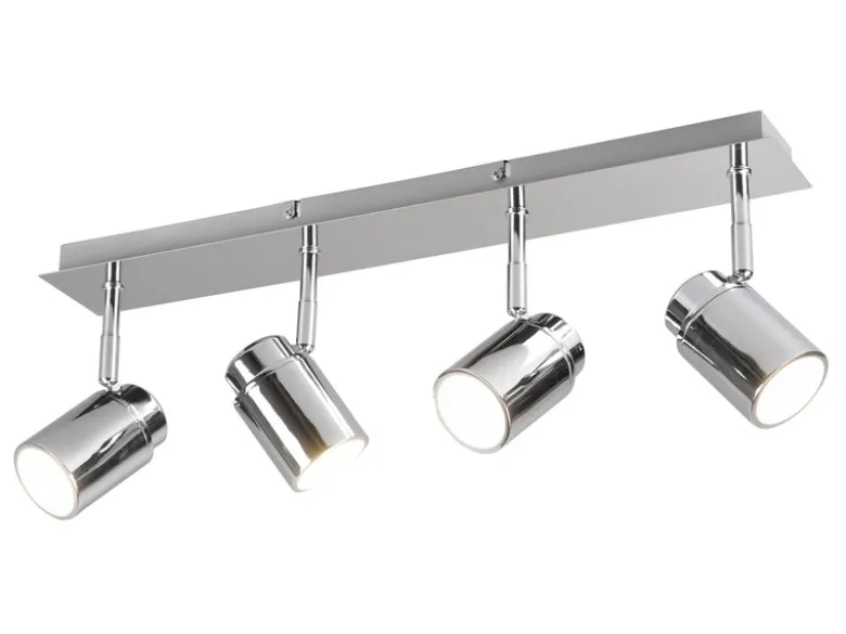 Deckenstrahler Badezimmerlampe ANGELO Silber Chrom 4-flammig, Breite 52cm