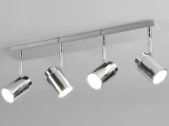 Deckenstrahler Badezimmerlampe ANGELO Silber Chrom 4-flammig, Breite 52cm