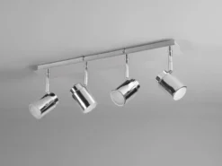Deckenstrahler Badezimmerlampe ANGELO Silber Chrom 4-flammig, Breite 52cm