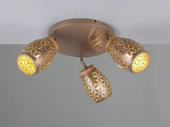 Deckenstrahler BIDAR Coffee 3-flammig mit Stanzmuster, Ø58cm