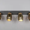 Deckenstrahler BIDAR Schwarz Gold 4-flammig mit Stanzmuster, Breite 74cm