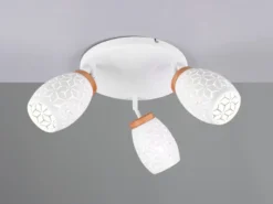 Deckenstrahler BIDAR Weiß 3-flammig mit Stanzmuster, Ø 58cm