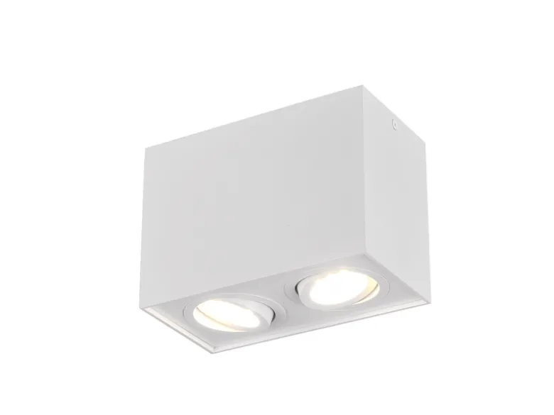 Deckenstrahler BISCUIT eckig 2-flammig Weiß, Breite 17cm