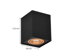 Deckenstrahler BISCUIT eckig Schwarz Gold, Breite 9,6cm